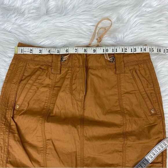Etcetera Women’s Orange Nylon Drawstring Zip Slit Business Casual Skirt 2/W29‎ - Picture 11 of 13